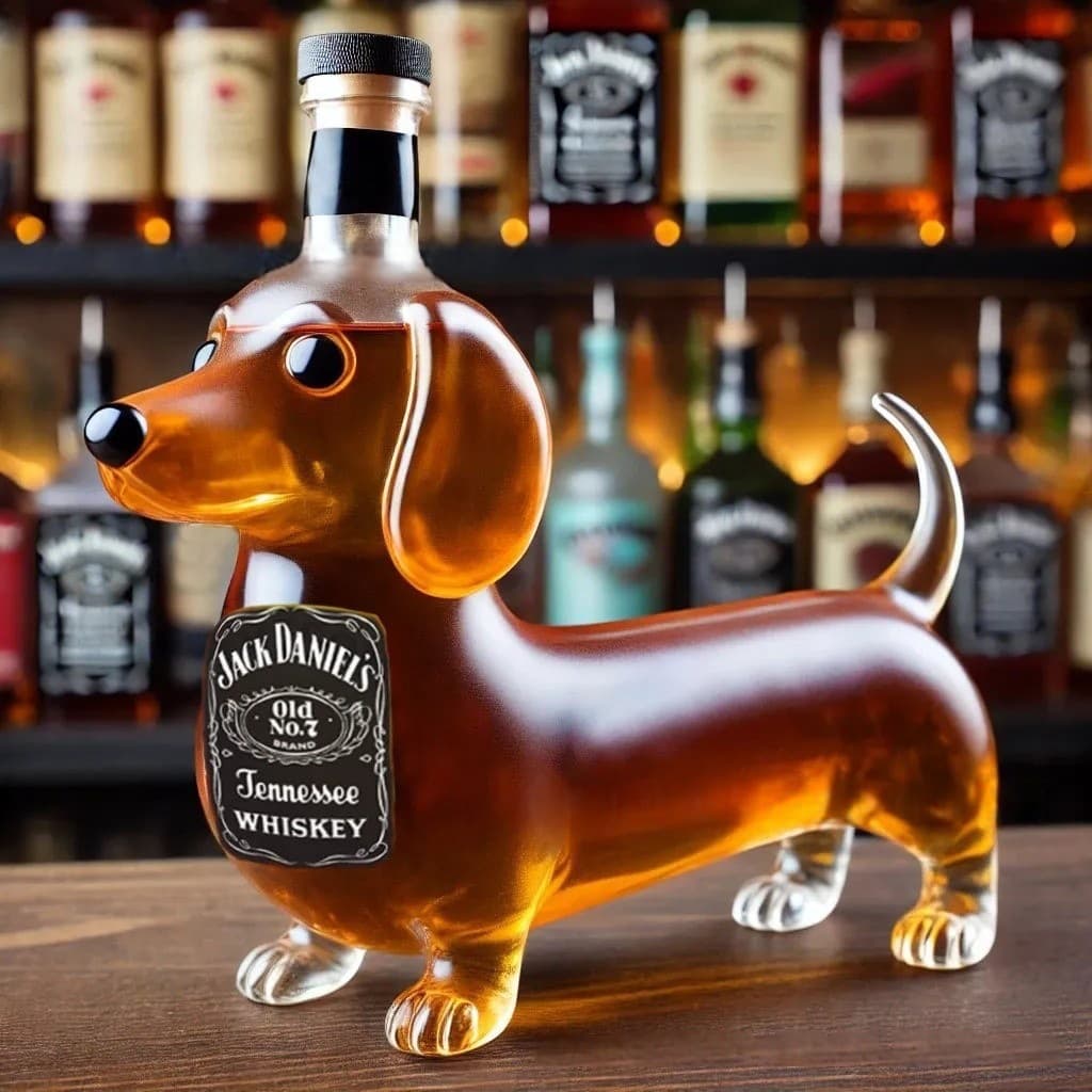 Funny French Bulldog Whiskey Bottle