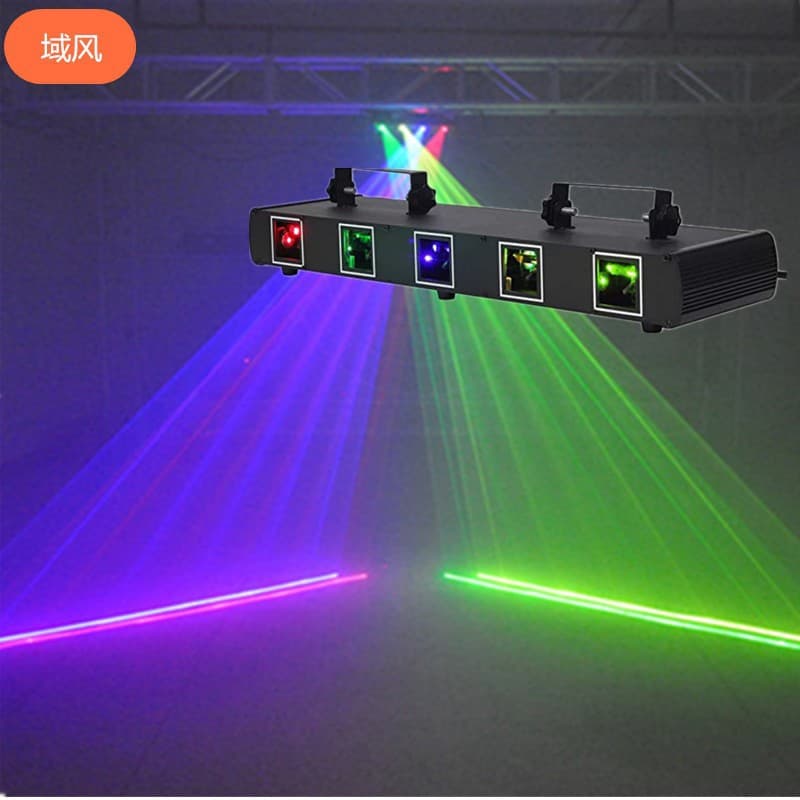 Cross-border Five-Head Laser Light Red Green Blue Yellow Cyan Five-Color Line Beam Strobe KTV Bar Disco Stage Lighting