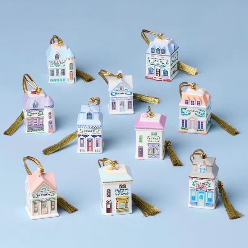 New Ceramic Christmas Tree Ornament Set Colorful Christmas Tree Decoration Small Decorative Pieces