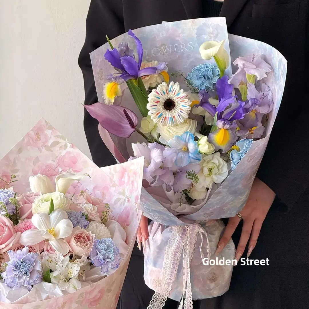 Valentine's Day Flower Wrapping Paper Fenghua Paper Thickened Waterproof Floral Shop Art Paper Bouquet Wrapping Material Wholesale