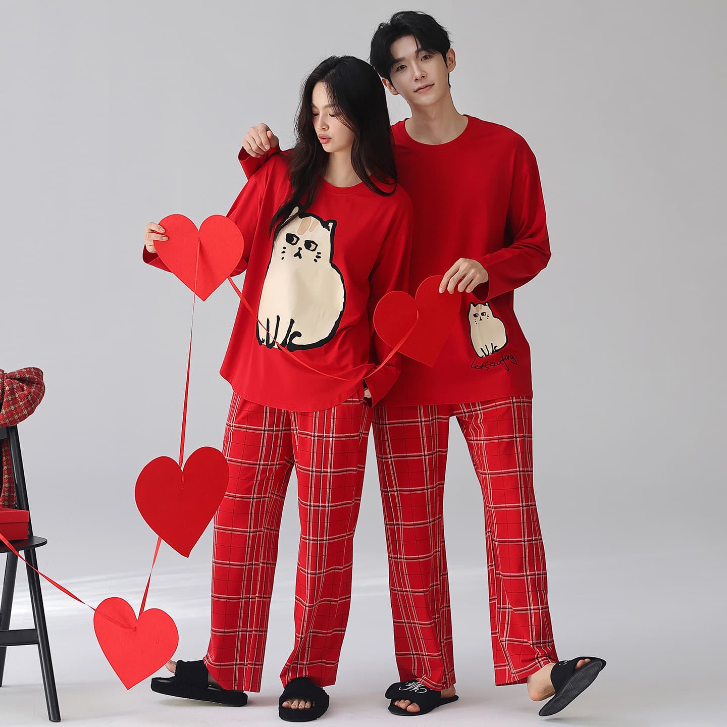 2026 New Year Outfits Couple Pajamas Women's Spring and Autumn Long Sleeve Modal Advanced Zodiac Year Men's Home Clothing Set