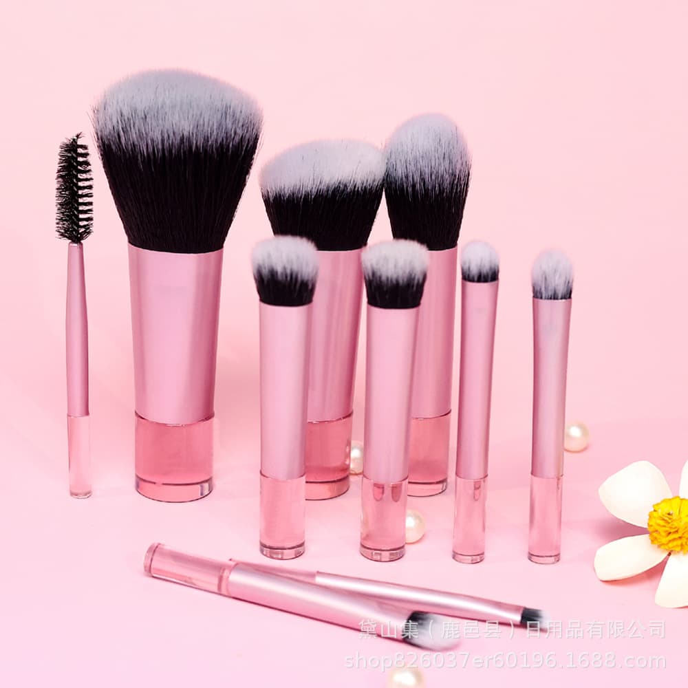 Cross-border RT10 Brush Set: Complete 10-Piece Makeup Brush Kit with Full Range of Brush Types, Portable Bag, High Appearance, Touch-Up Mini Brush Set