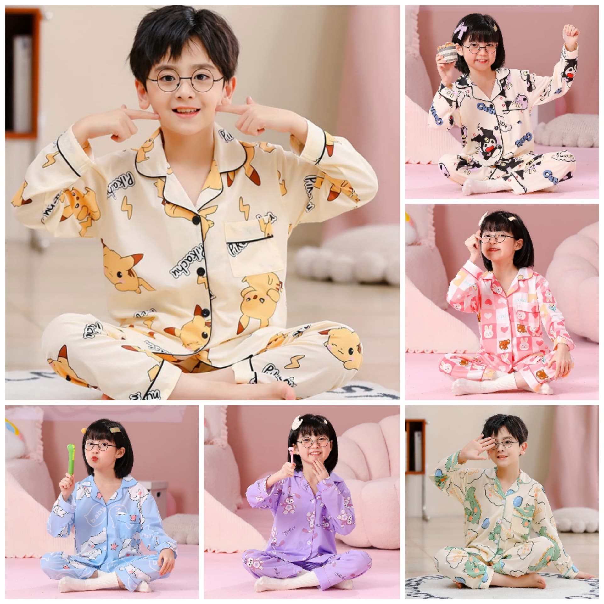 Cross-border children's pajamas boys' spring and autumn long-sleeved thin section boys' 12-year-old children's 5-year-old home clothes girls' pajamas