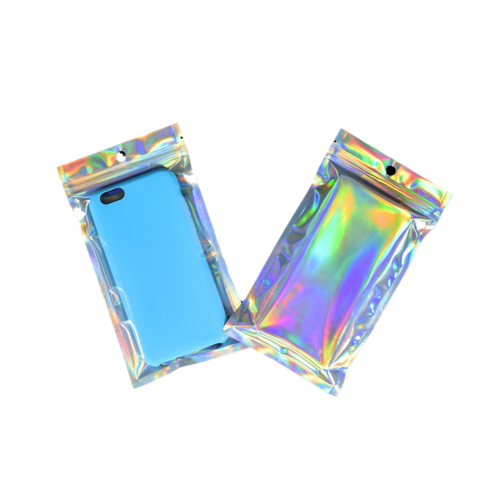 Customized Rainbow Laminated Laser Self-Sealing Bags for Phone Cases, Jewelry, Data Cables, Gifts, and Earphones