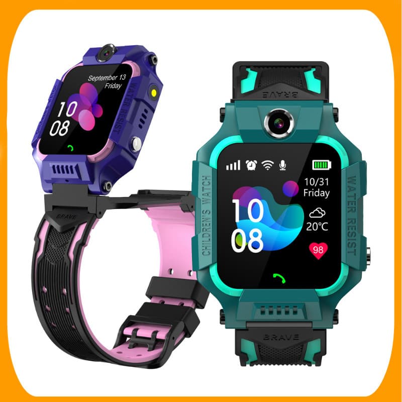 Cross-border export of the Q19 smart children's phone watch with 6th generation deep waterproof 360° rotating flip design, featuring location tracking and photography capabilities.