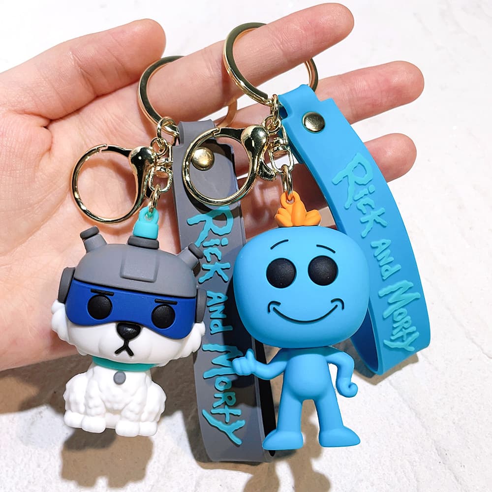 Creative Anime Rick and Morty Keychain Trendy Mad Scientist Rick Keychain for Men and Women Charm