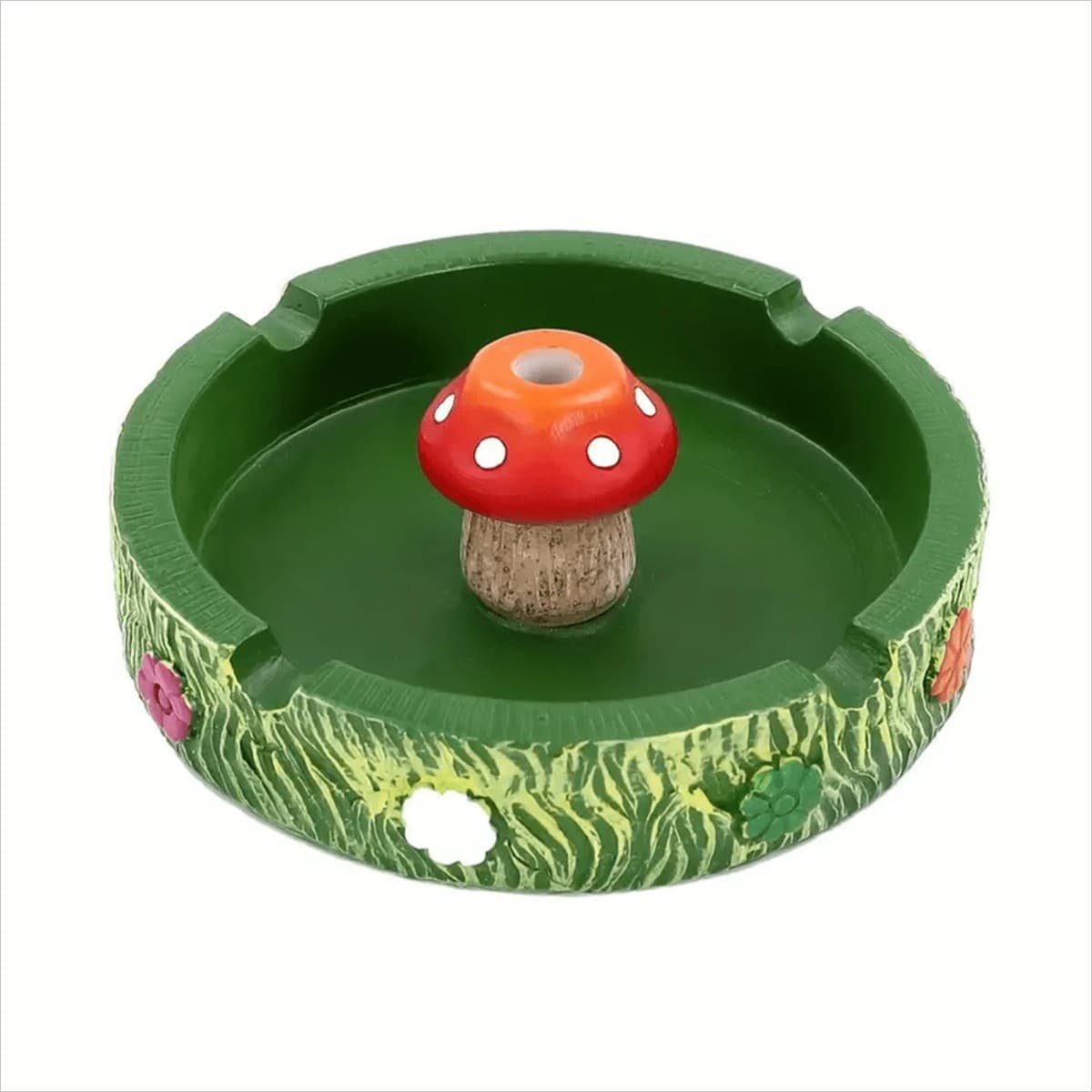 New Stylish Premium Resin Round Mushroom Ashtray Unique Charming Snuffer Smoking Accessories