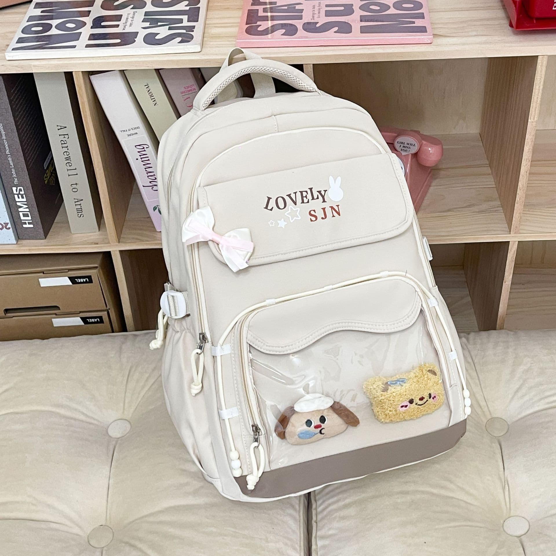 Middle School Girl Backpack Cute Ita Bag for Primary School Students Large Capacity Lightweight Class Backpack Campus Backpack