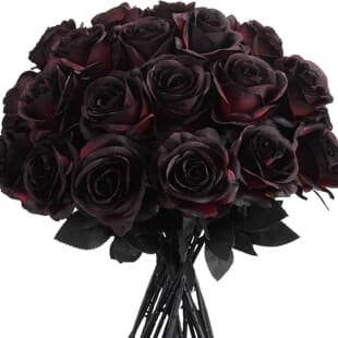 Artificial Black Rose Black Wine Red White Rose Halloween Decoration Fake Flowers Gothic Photography Props