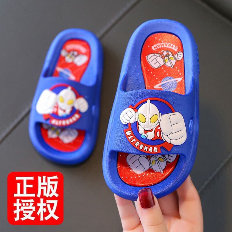 Genuine Ultraman Children's Slippers Summer Boys Kids Non-slip Bathroom Home Use Baby Superman Sandals Slippers
