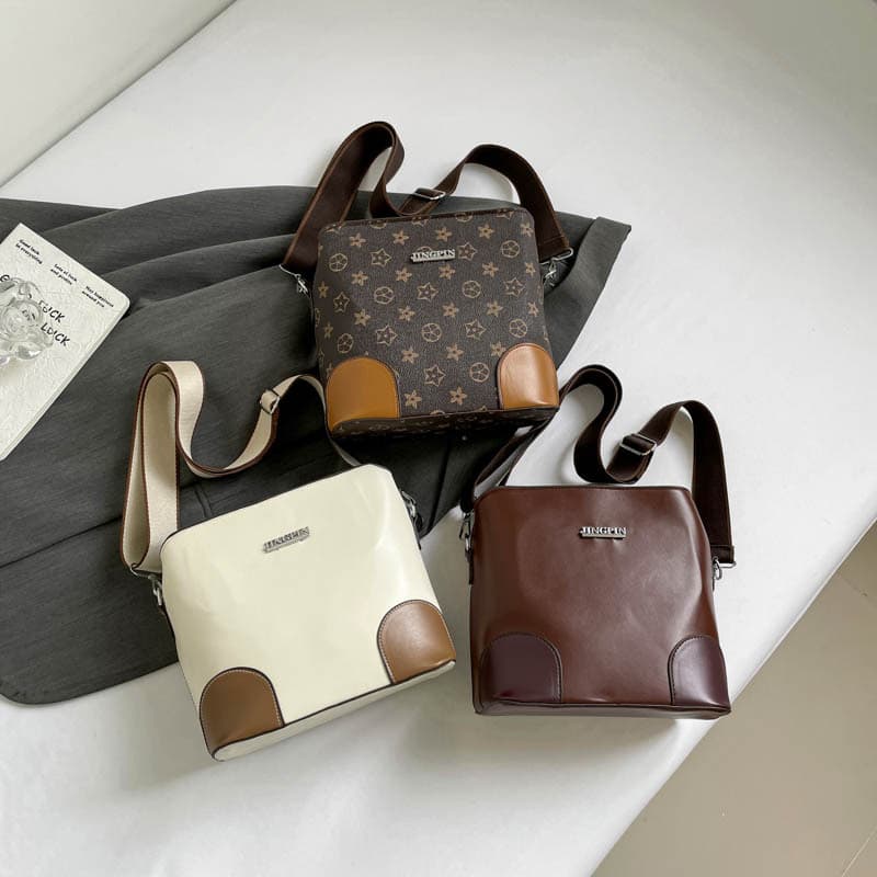 Niche luxury women's handbags, high-quality bucket bags, 2025 new retro fashion shoulder/crossbody bags, cross-border e-commerce.
