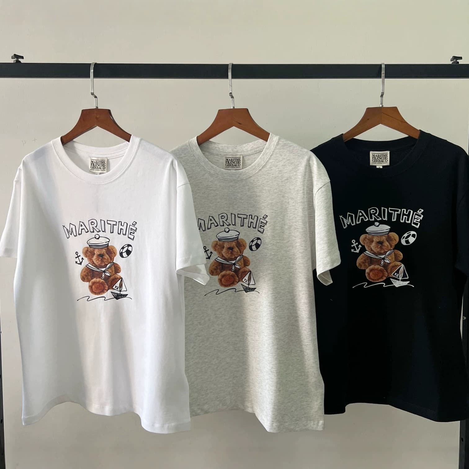 MFG Navy Plush Toy Print T-Shirt Couple Unisex Cute Round Neck Short Sleeve Top 2026 Summer