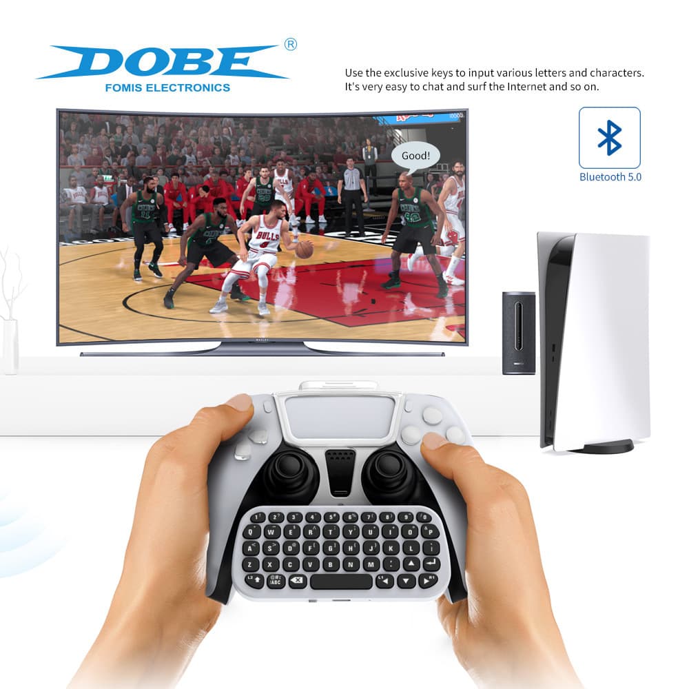 PS5 Controller Bluetooth Wireless Keyboard PS5 Bluetooth External Keyboard with Clip P5 Controller Chat Voice Keyboard