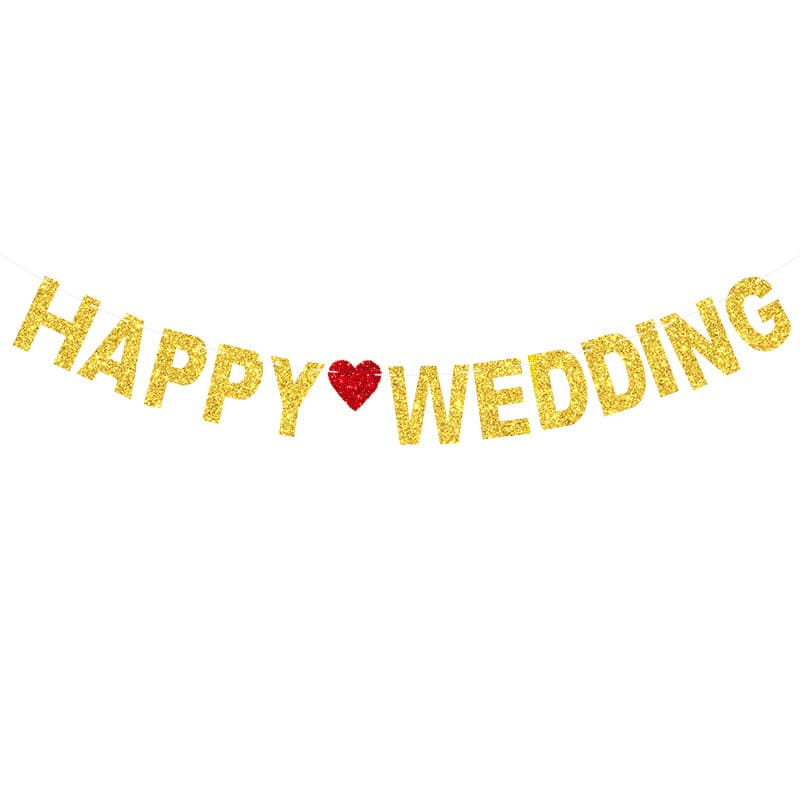 Wedding Party Decoration Supplies HAPPY WEDDING Banner Bunting