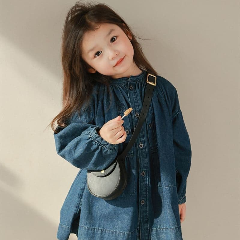 Children's Small Stand Collar Loose Shirt Denim Shirt 2025 Spring/Autumn New Princess Girl Top Cute Trendy