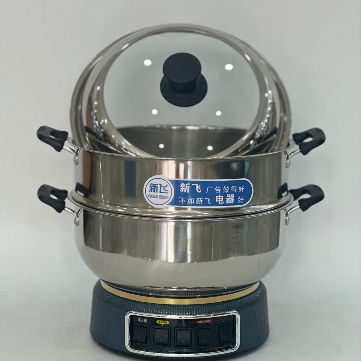 Xinfei Thick Stainless Steel Electric Hot Pot Household Multi-function Steamer Integrated Pot Electric Wok