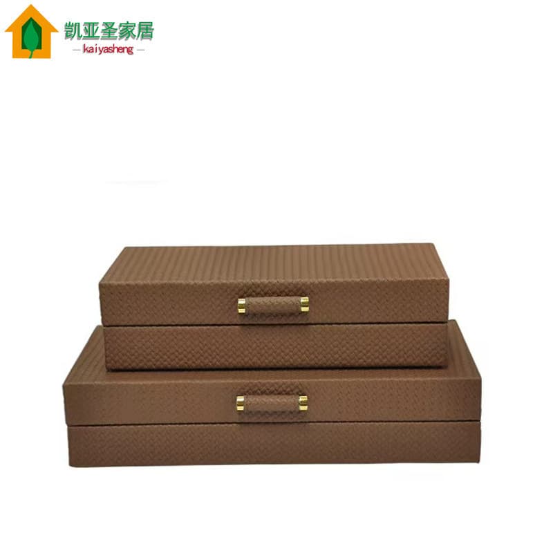 Modern Light Luxury Woven Leather Jewelry Box Storage Organizer, Home Decor Ornament for Vanity, Bedroom, Living Room, Entryway