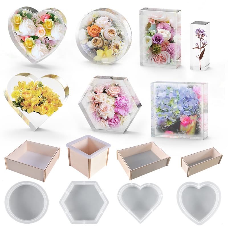 Poppy DIY Crystal Resin Mold Round Shape Hexagonal Shape Display Stand Bookend Silicone Mold Amazon Recommended