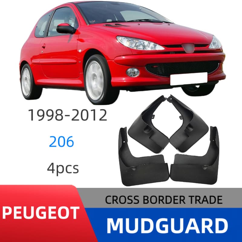 For Peugeot 206 1998-2012 Export Mud Flaps Car Tire Splash Guards