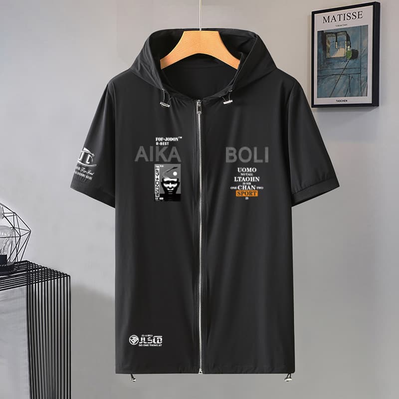 2025 New Short Sleeve T-Shirt for Men, Thin Fabric, Plus Size, Quick-Dry, Loose Hoodie, Fits Up to 360 lbs
