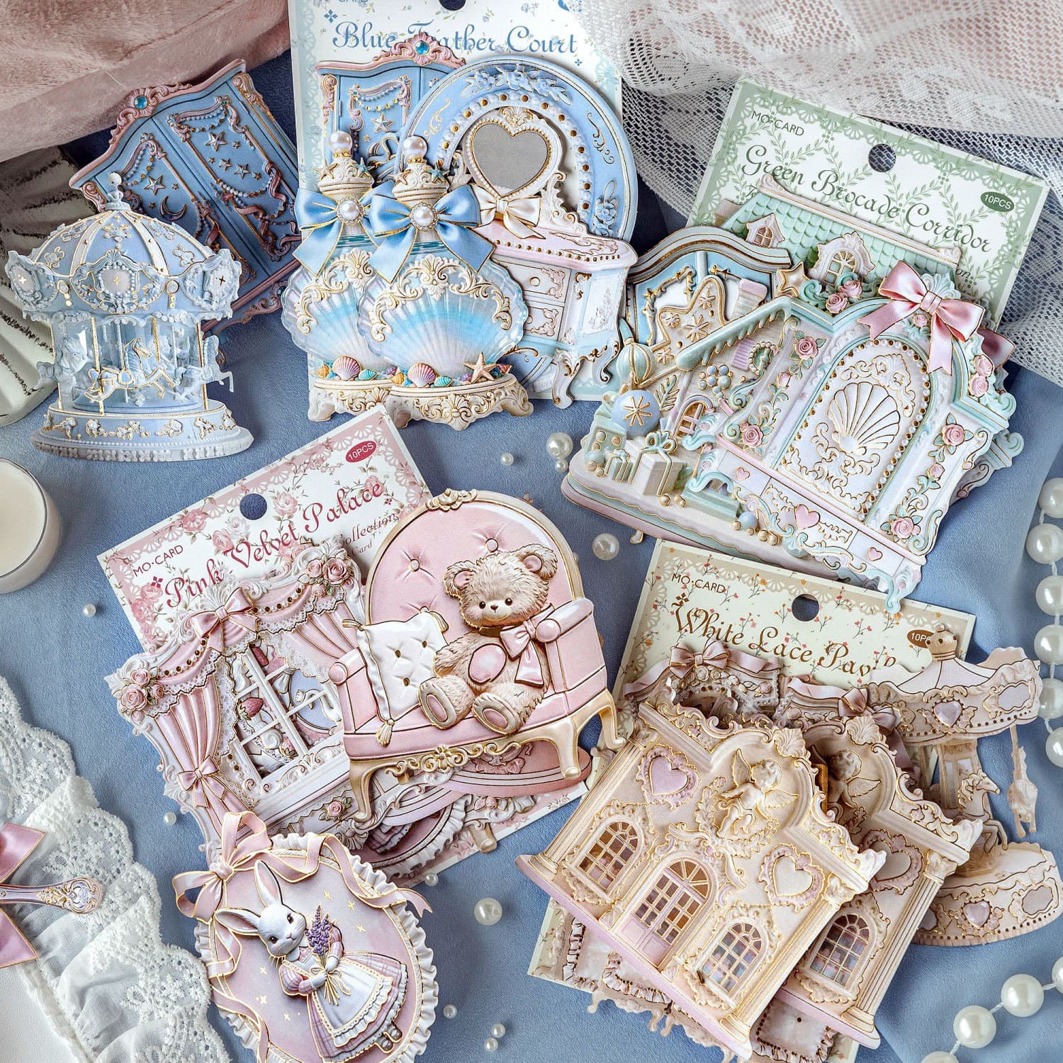 Momo embossed collage card sticker Rococo flower letter retro handbook decoration sticker diy scene landscaping wholesale