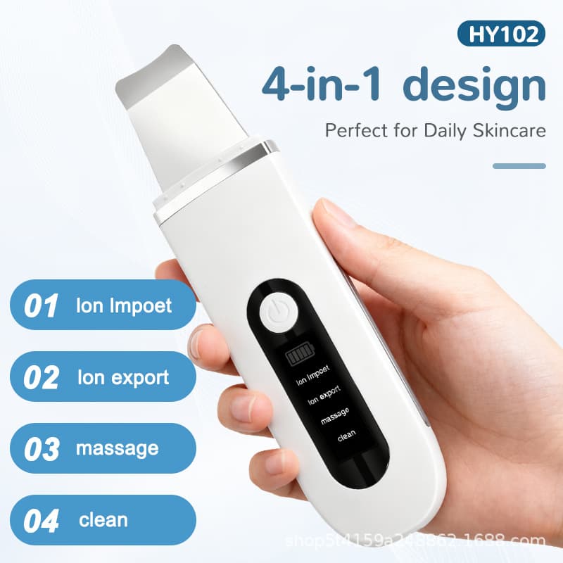 Cross-border Ultrasonic Skin Spatula Blackhead Suction Acne Removal Tool Electric Blackhead Spatula Home Pore Cleanser