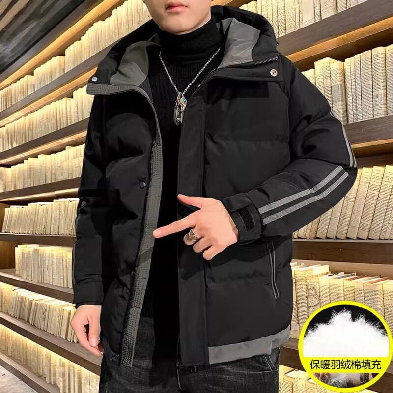 Winter cotton clothing for men, fashionable new winter hooded thickened cotton clothing, men's coats, trendy brand winter large size cotton-padded jackets