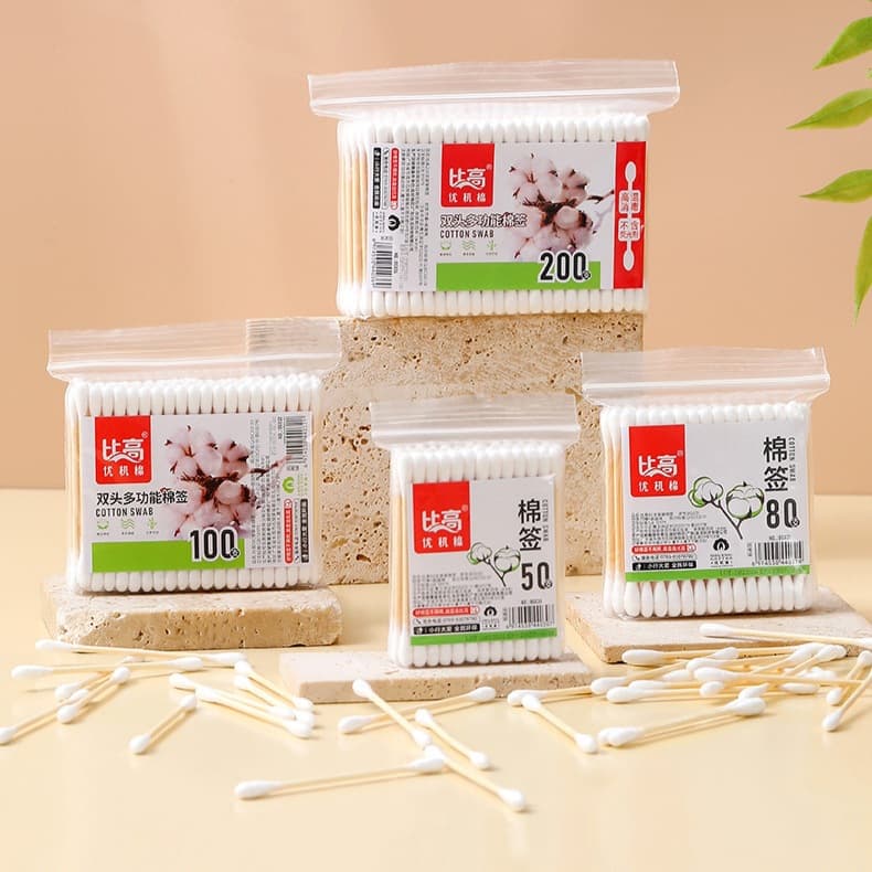 Double-Head Cotton Swabs Disposable Cotton Swabs for Ear Cleaning Baby Cotton Sticks Makeup Remover Cotton Balls Nail Art Remover