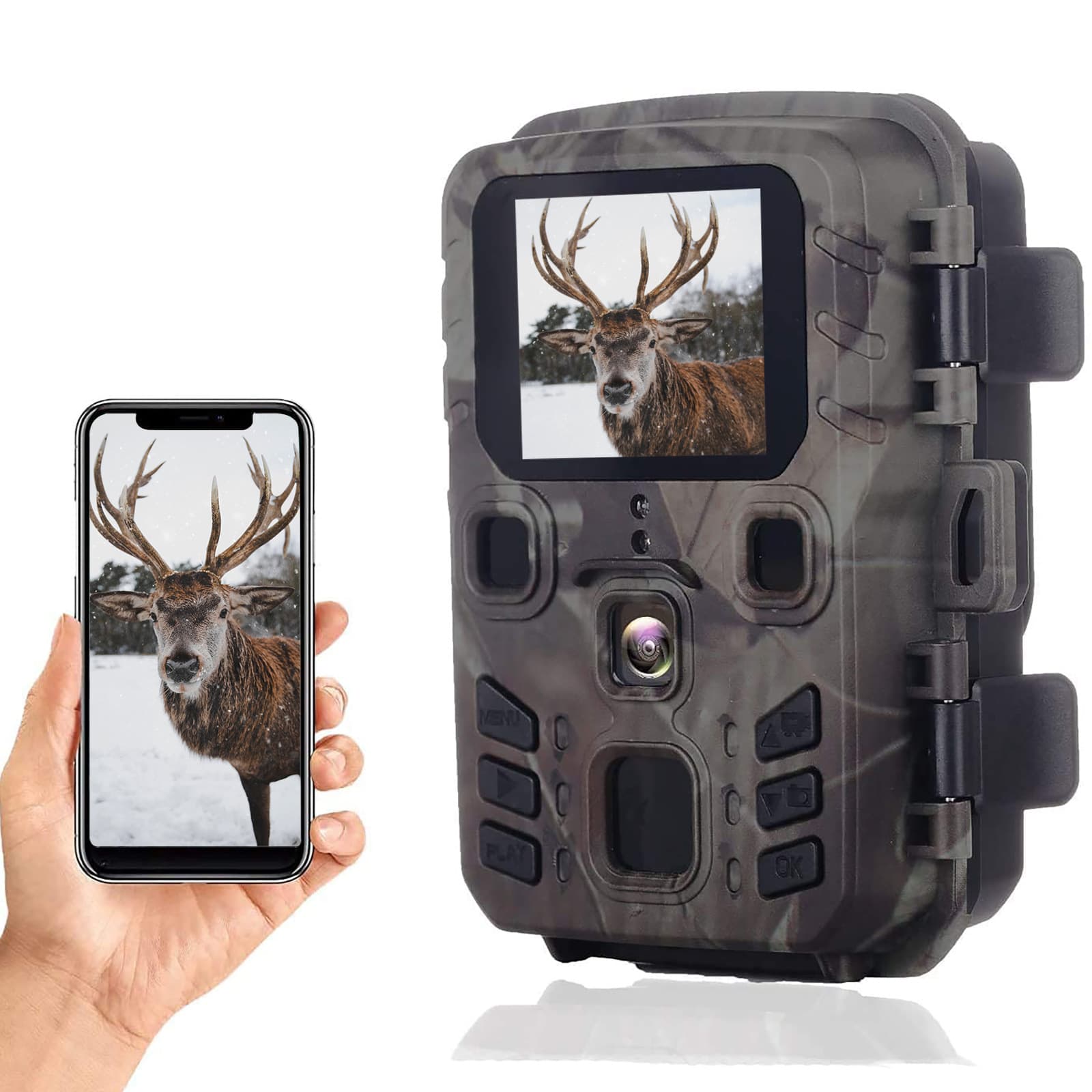 24MP+1296P WiFi+Bluetooth Infrared Night Vision Tracking Trail Camera WiFi301 APP View