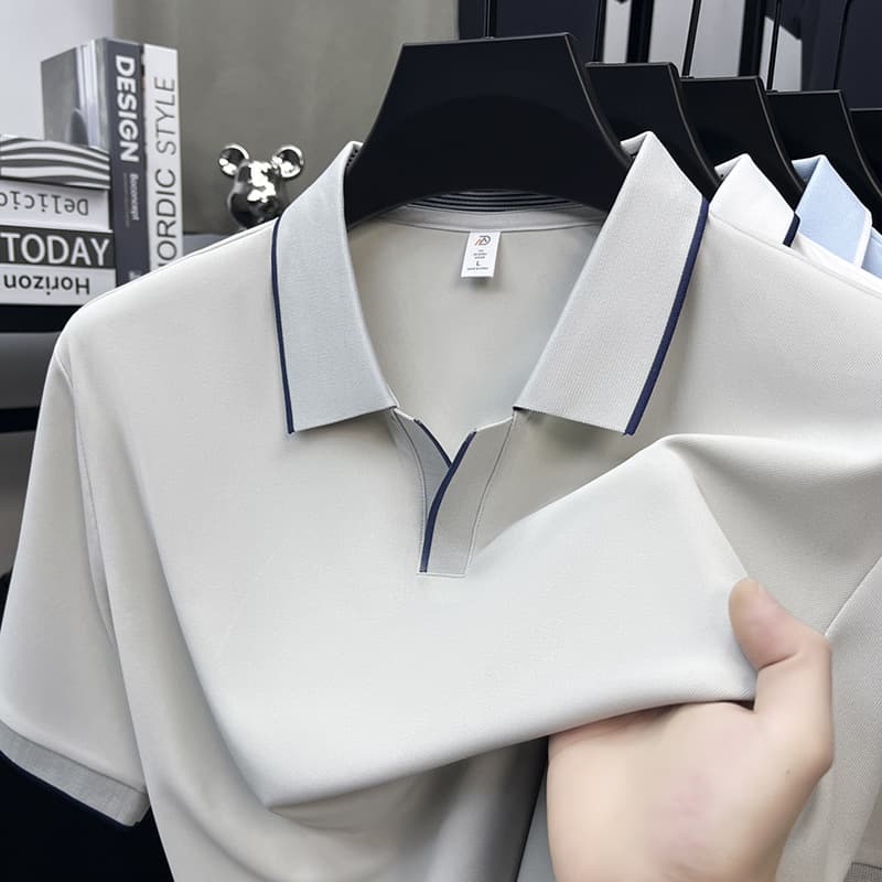 2026 Summer New Men's Short-Sleeve Polo Shirt Solid Color Seagull Collar Breathable Casual Versatile T-Shirt Top