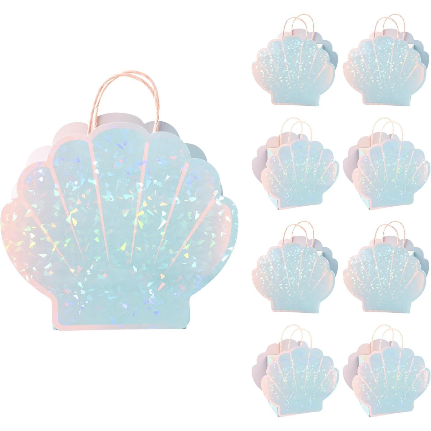 Cross-border Mermaid Theme Gift Bag Ocean Shell Small Gift Bag Birthday Party Decoration Handheld Paper Bag