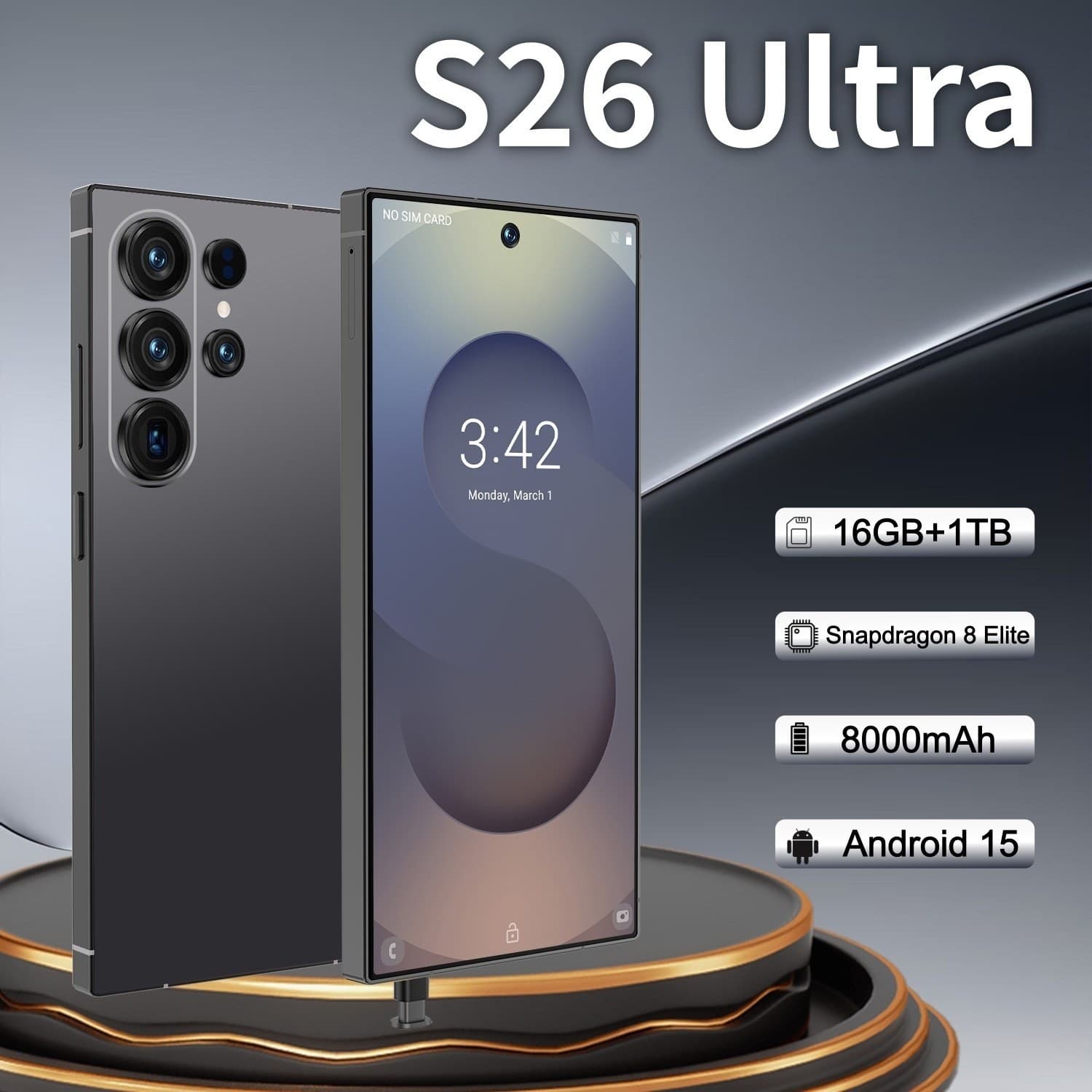 Export Smartphone S26 Ultra Cross-Border Smartphone Android Large Screen 6.75HD Built-in Stylus