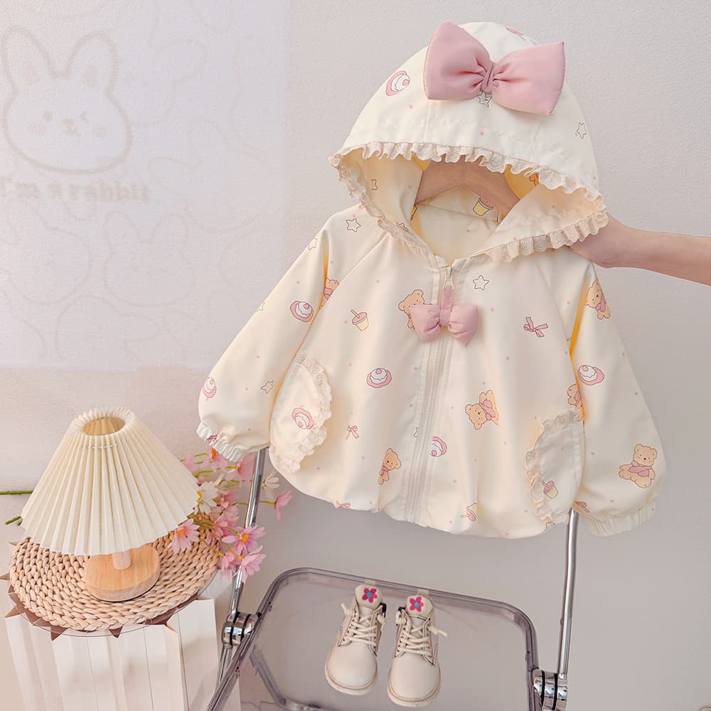 Wholesale Baby Girl Sweet Coat 2025 Autumn New Fashionable Hooded Clothes for Toddlers Live Stream Supply