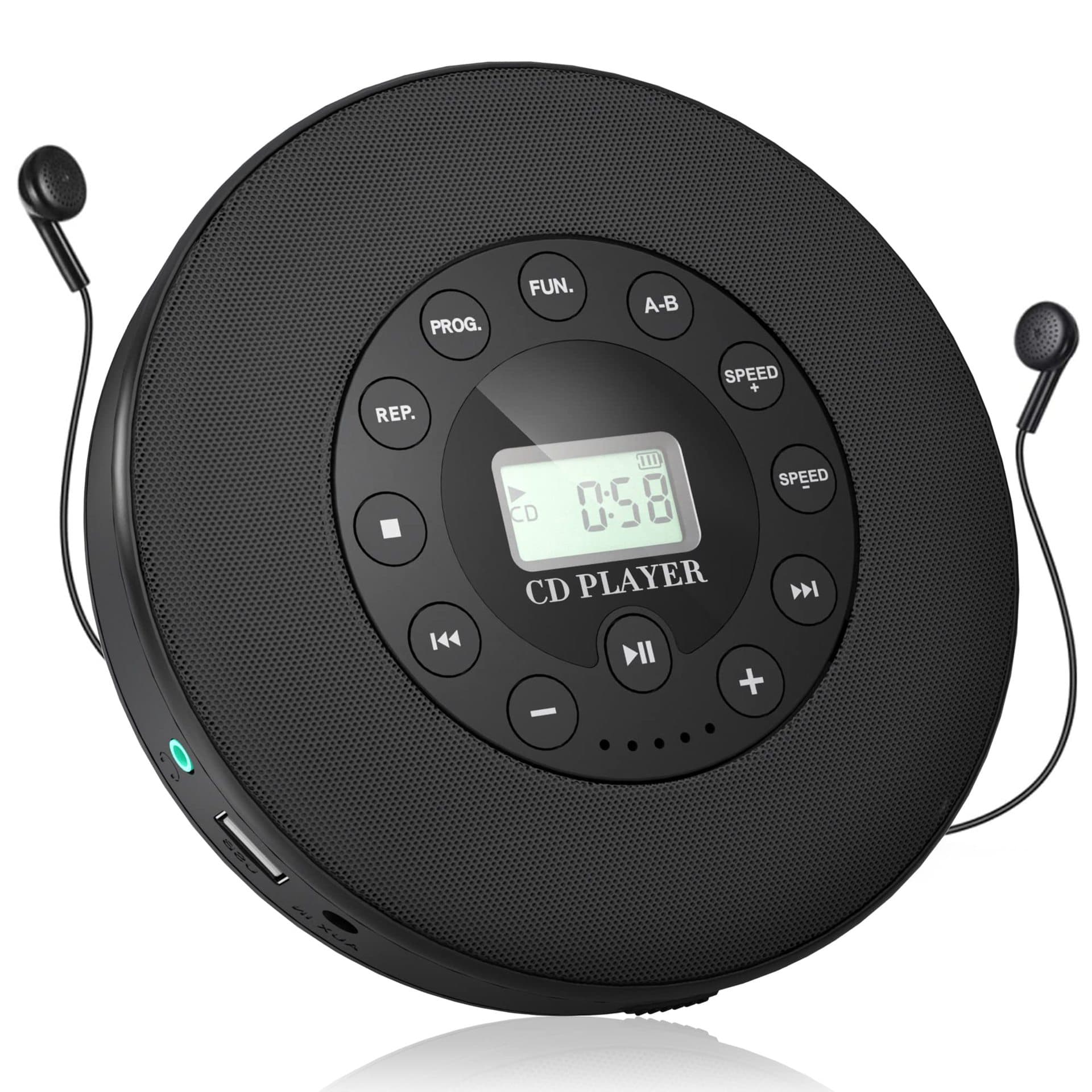 Amazon Portable CD Player, English Language Repeater, MP3 Music Player, Bluetooth CD Player