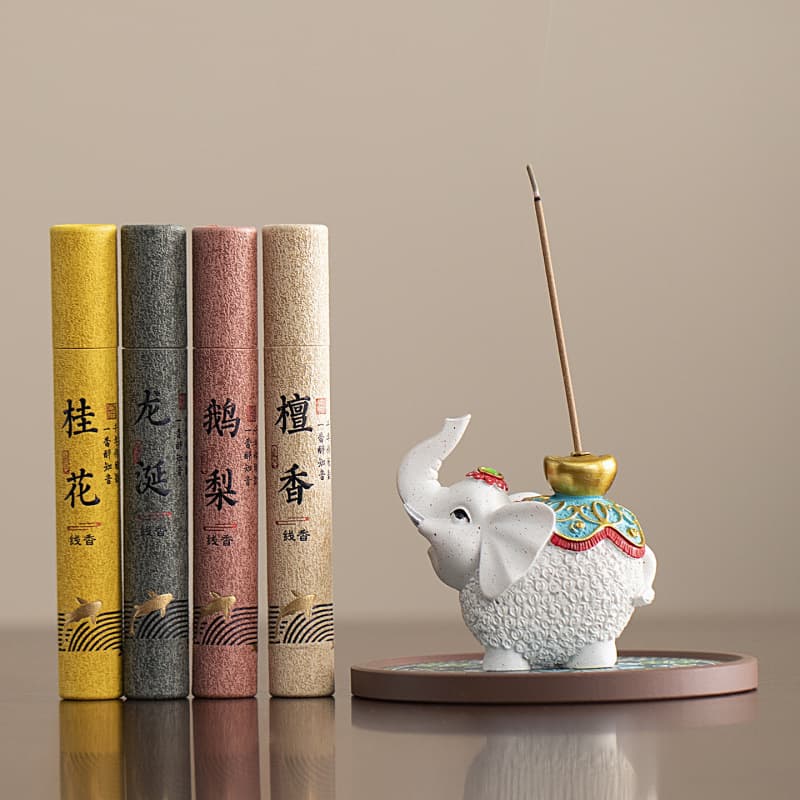 Auspicious Elephant Incense Holder Premium Decorative Burner for Home Tea Table Aromatherapy Desktop Stick Incense Stand Tray Burner