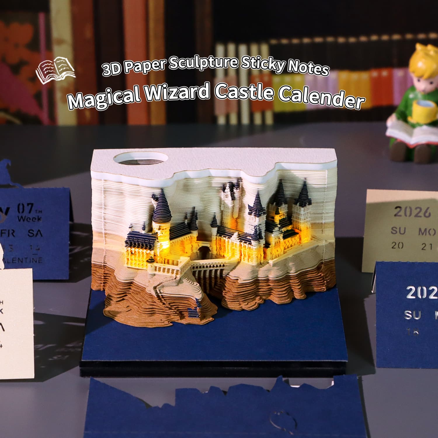 Cross-border bestseller: 2026 new Harry Potter creative paper-cut calendar, cultural and creative gift, desktop decoration.