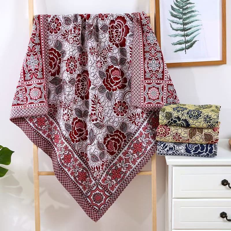 Cross-Border Picnic Blanket Table Blanket Bed Blanket Multi-Functional Blanket Vintage Thick Jacquard Bath Towel Knitted Casual Blanket