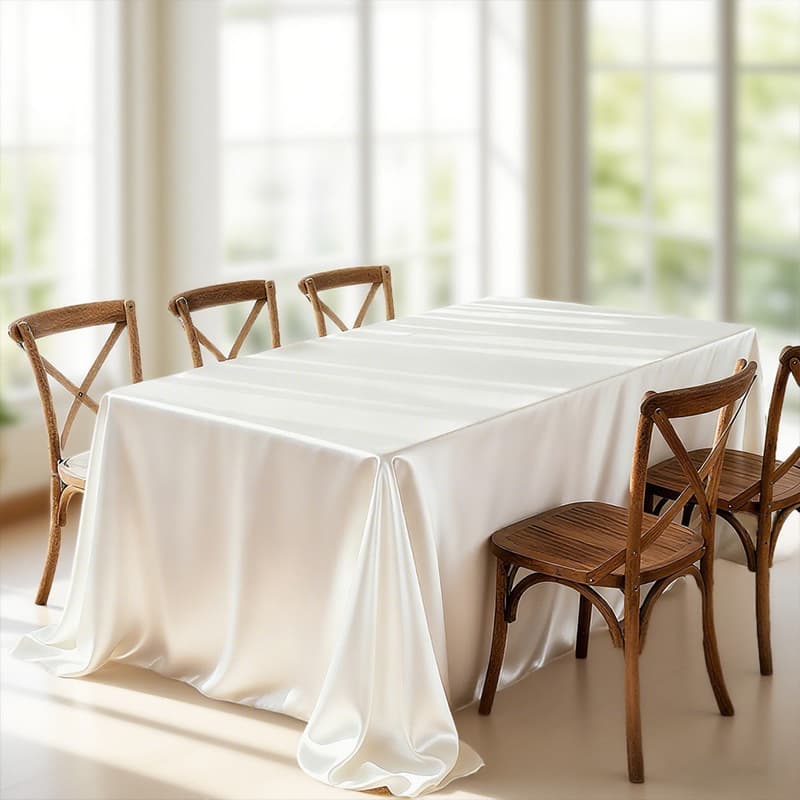 Premium Tablecloth New Style Light Luxury Modern Salon Banquet Tablecloth Silk Solid Color Rectangular Satin Tablecloth