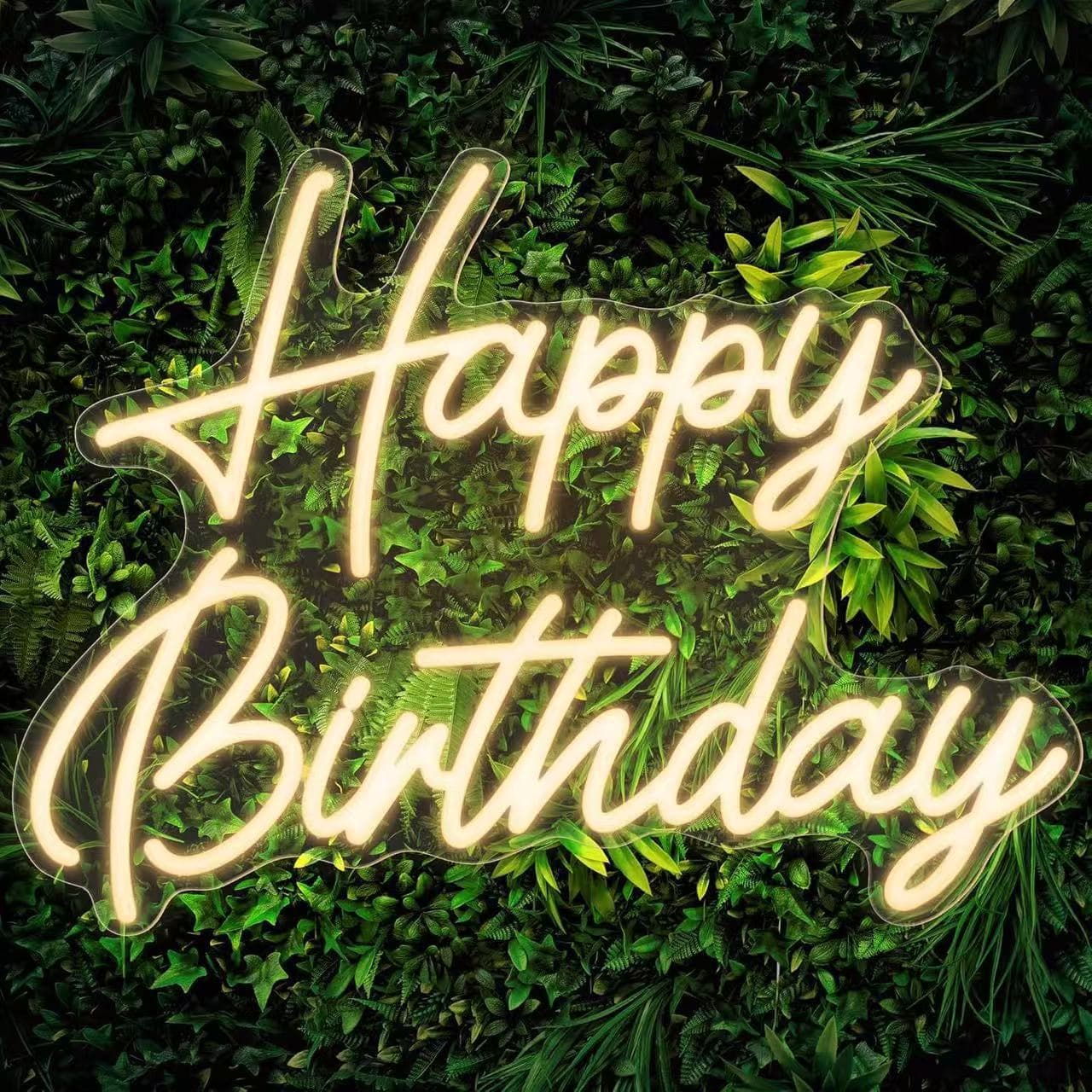 Cross-border happybirthday neon advertising sign led happy birthday light sign with luminous characters TEMU supply