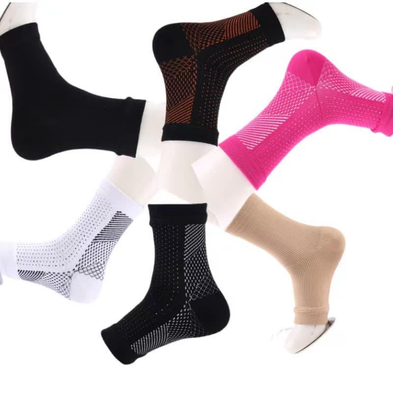 Ready Stock Cross-Border Compression Sock Sleeves Sports Running Pressure Socks Sweat-Absorbing Breathable Elastic Heel Sleeves