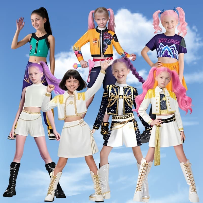 K-POP Demon Hunter Girl Group Cosplay Costume Lumi Zoe Children's Day New Stage Performance Outfit Jazz Dance Costume Set