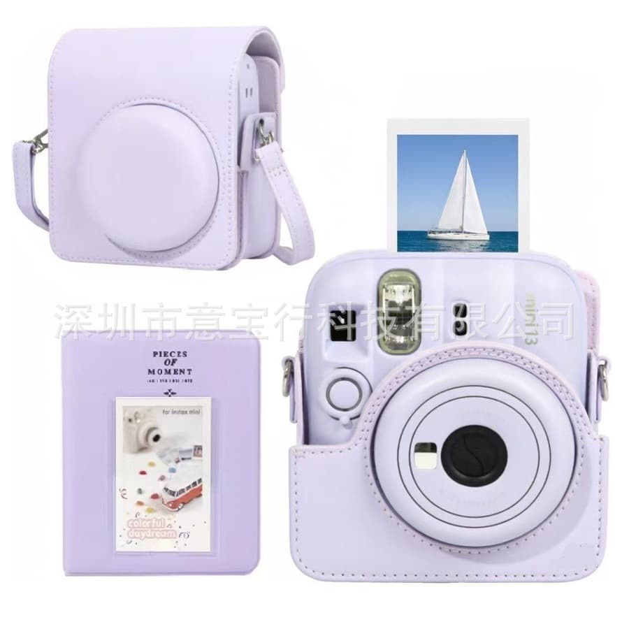 Compatible with Instax Mini 13 Instant Camera PU Protective Case + 64-Sheet Photo Album with Magnetic Snap Closure