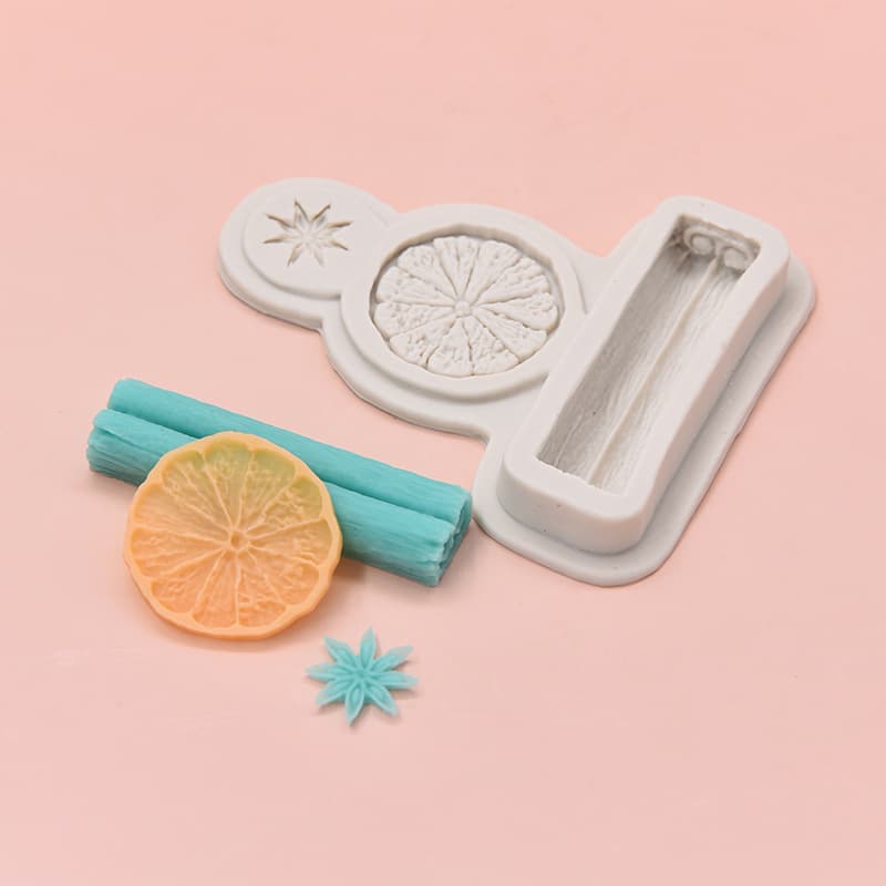 Aromatherapy Candle Silicone Mold Orange Slice Cinnamon Star Anise Combination Mold DIY Handmade Wax Decoration Mold