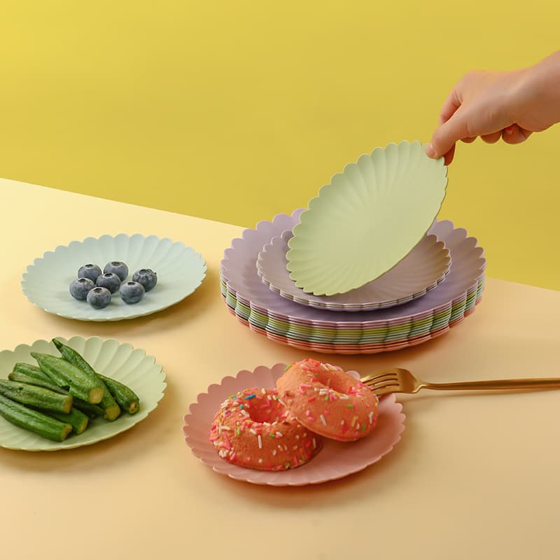 Creative Household Bone Dish Round with Rounded Corners, Plastic Fruit and Snack Plate, Dry Nut Dish, Debris Plate