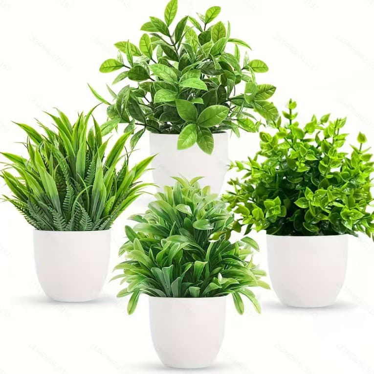 Cross-border foreign trade wholesale of artificial green plants, potted plants, living room ornaments, eucalyptus, artificial flowers, small bonsai