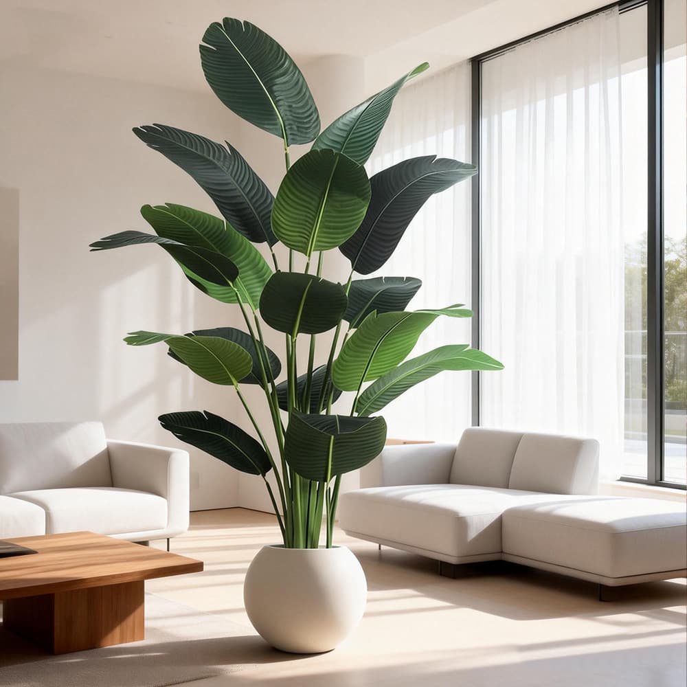High-end Large Artificial Traveler's Palm Plant for Export, Living Room Faux Greenery Decoration, Simulated Tree Floor Ornament