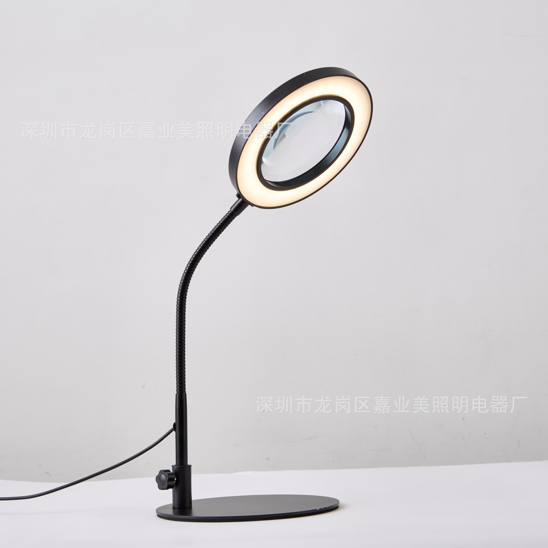 New magnifier desk lamp with LED eye protection, adjustable gooseneck clamp for reading, nail art, and embroidery.