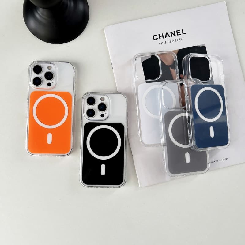 Simple High-Transparency Back Panel Magnetic Case Compatible with iPhone 17 Pro, iPhone 15/16, 14/13/12