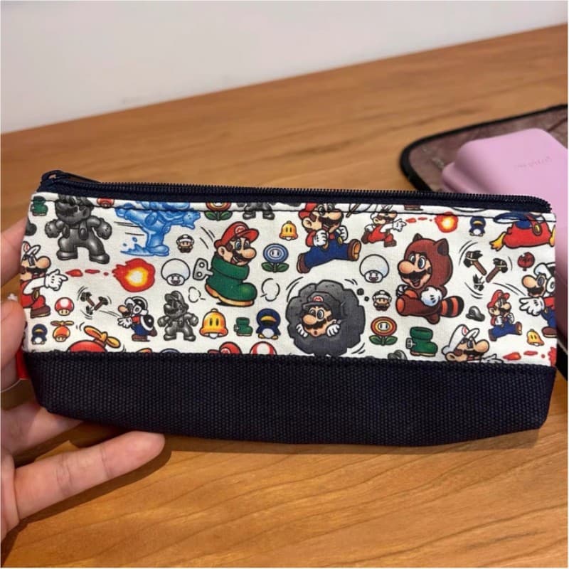 Japanese peripheral new style Super Mario cartoon pencil bag large capacity student stationery storage bag cute cosmetic bag