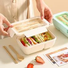 Insulated Lunch Box for Office Workers, Microwaveable Lunch Box, Light Meal, Fat-Reducing, Compartmentalized Bento Box, Portable for Students